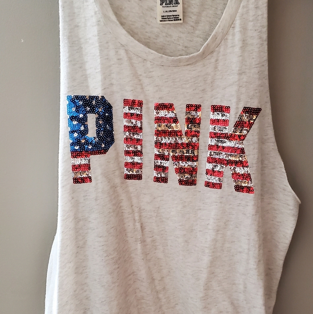 PINK sequin muscle tank